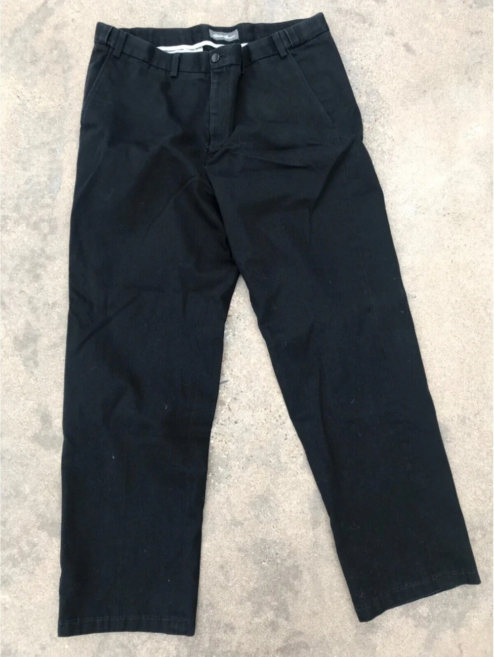 Eddie Bauer Men's Dark Blue/Black Dress Pants Slacks 38 Straight Leg Loose Fit